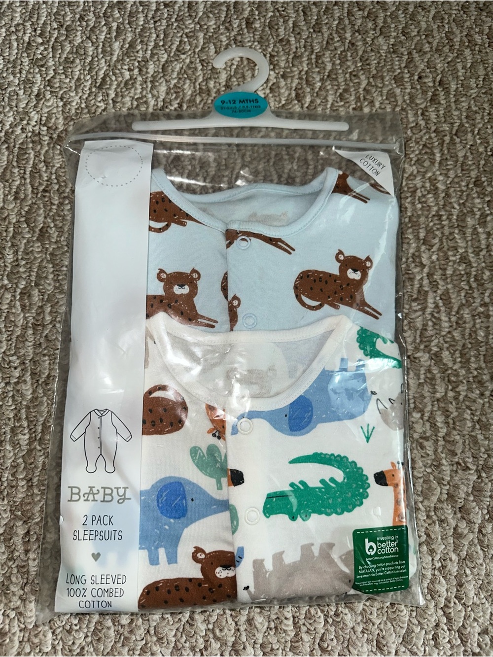 BUNDLE Baby 2-Pack Long Sleeve Sleepsuits and outfit Set